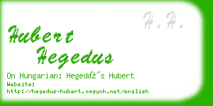 hubert hegedus business card